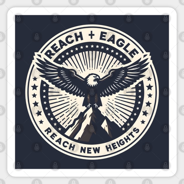 Reach New Heights – Bold Eagle Motivational Graphic Sticker by MakerMind8.2